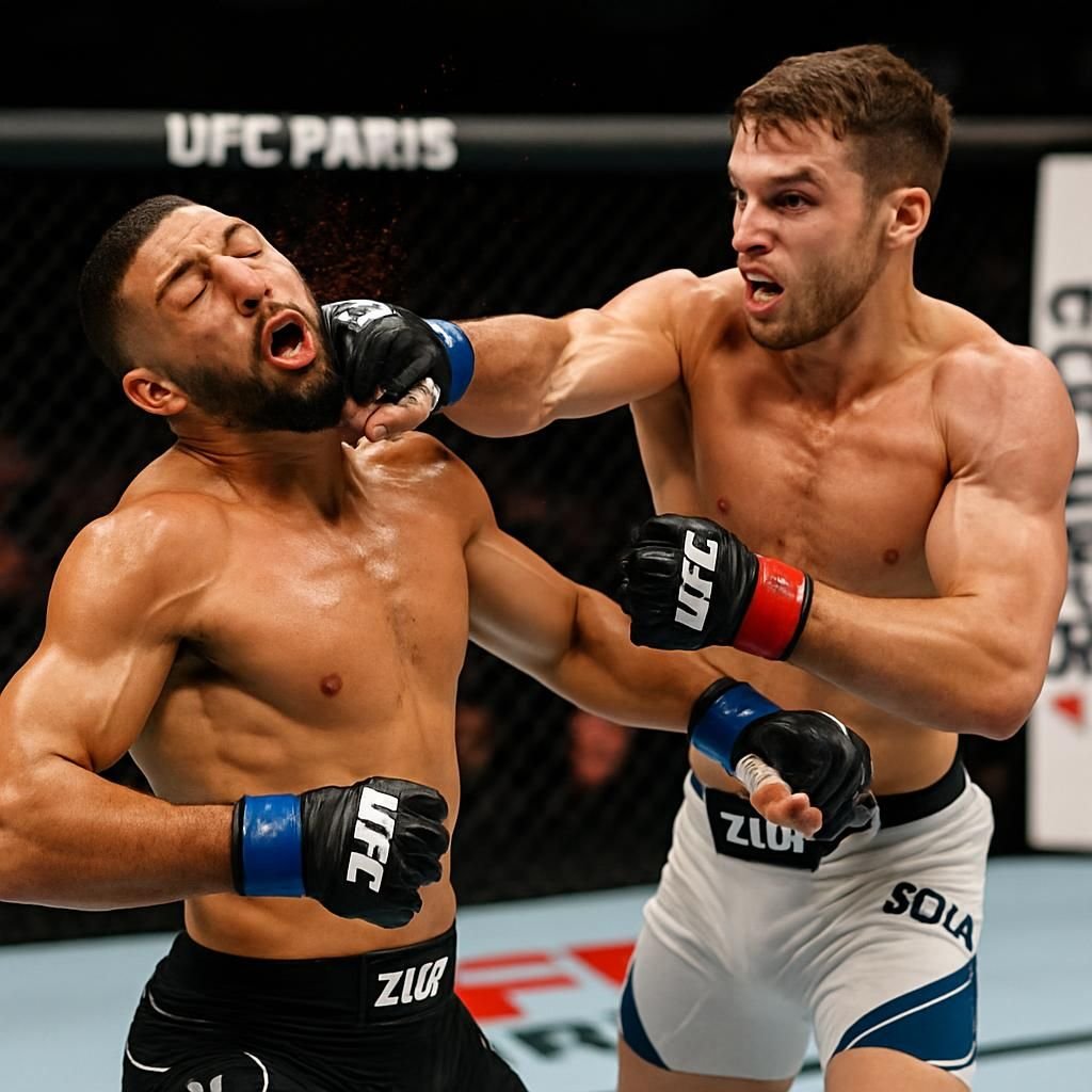 revivez le moment fort de l'ufc paris avec le ko spectaculaire du duel 100% français entre ziam et sola, un choc tant attendu qui a marqué les esprits.