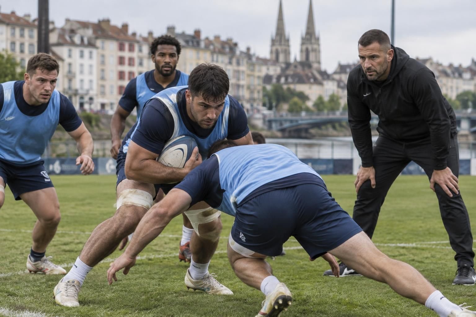 à bayonne, benoît saint-denis partage son état d’esprit de champion et ses conseils lors d’un atelier consacré aux plaquages.