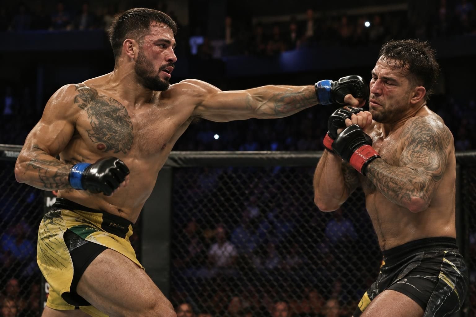 à l’ufc 335, charles oliveira remet son titre bmf en jeu face à diego lopes dans le combat principal. découvrez les enjeux de ce duel très attendu.